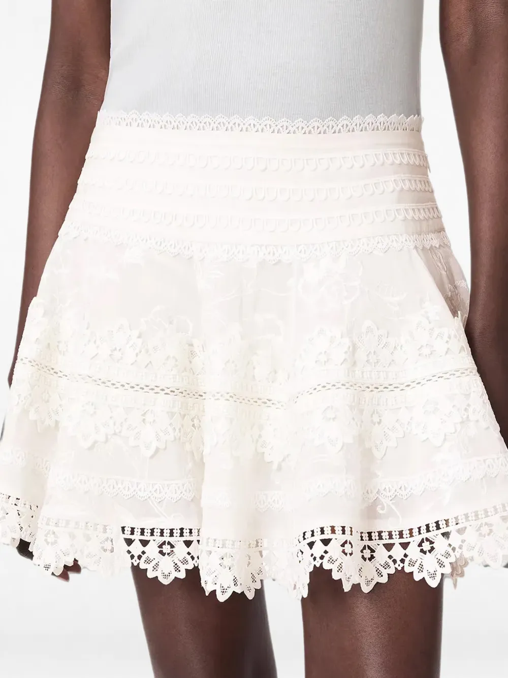 AllSaints Lillith mini-rok met A-lijn Wit