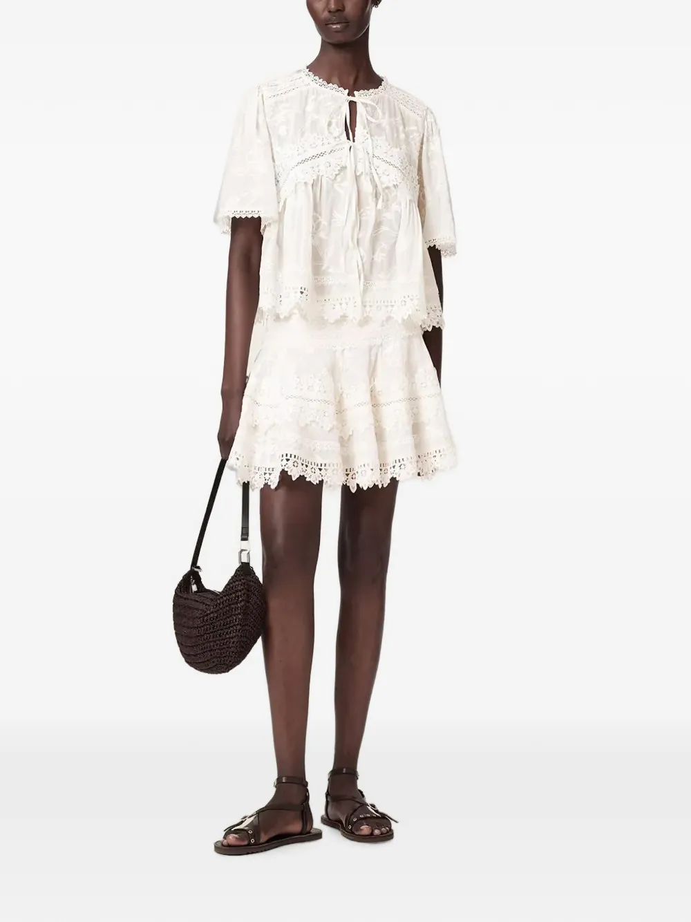 AllSaints Lillith mini-rok met A-lijn Wit