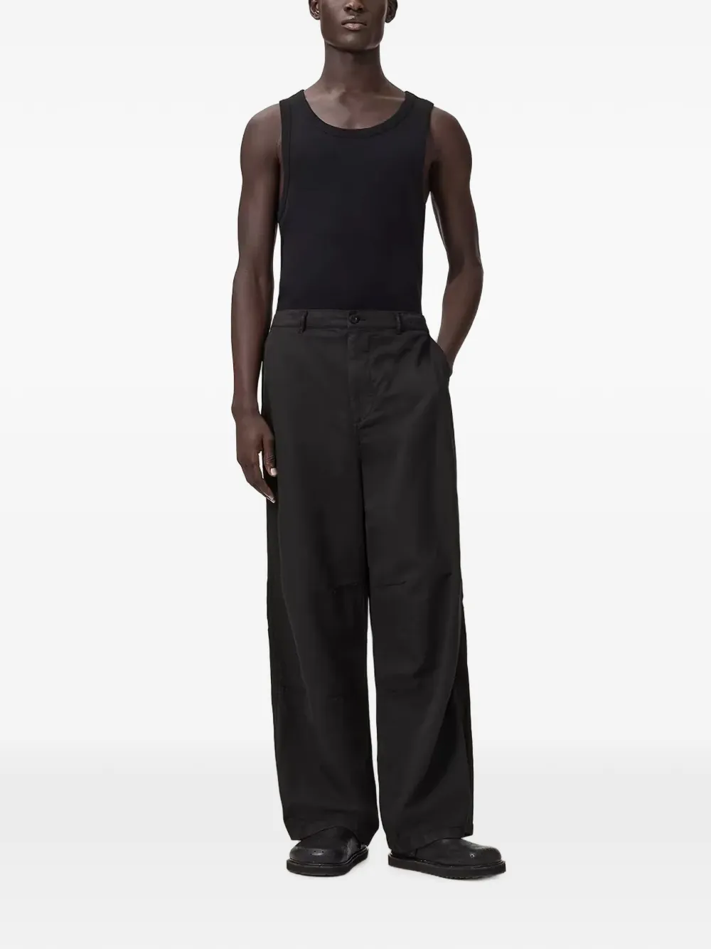AllSaints Echo broek met wijde pijpen Zwart