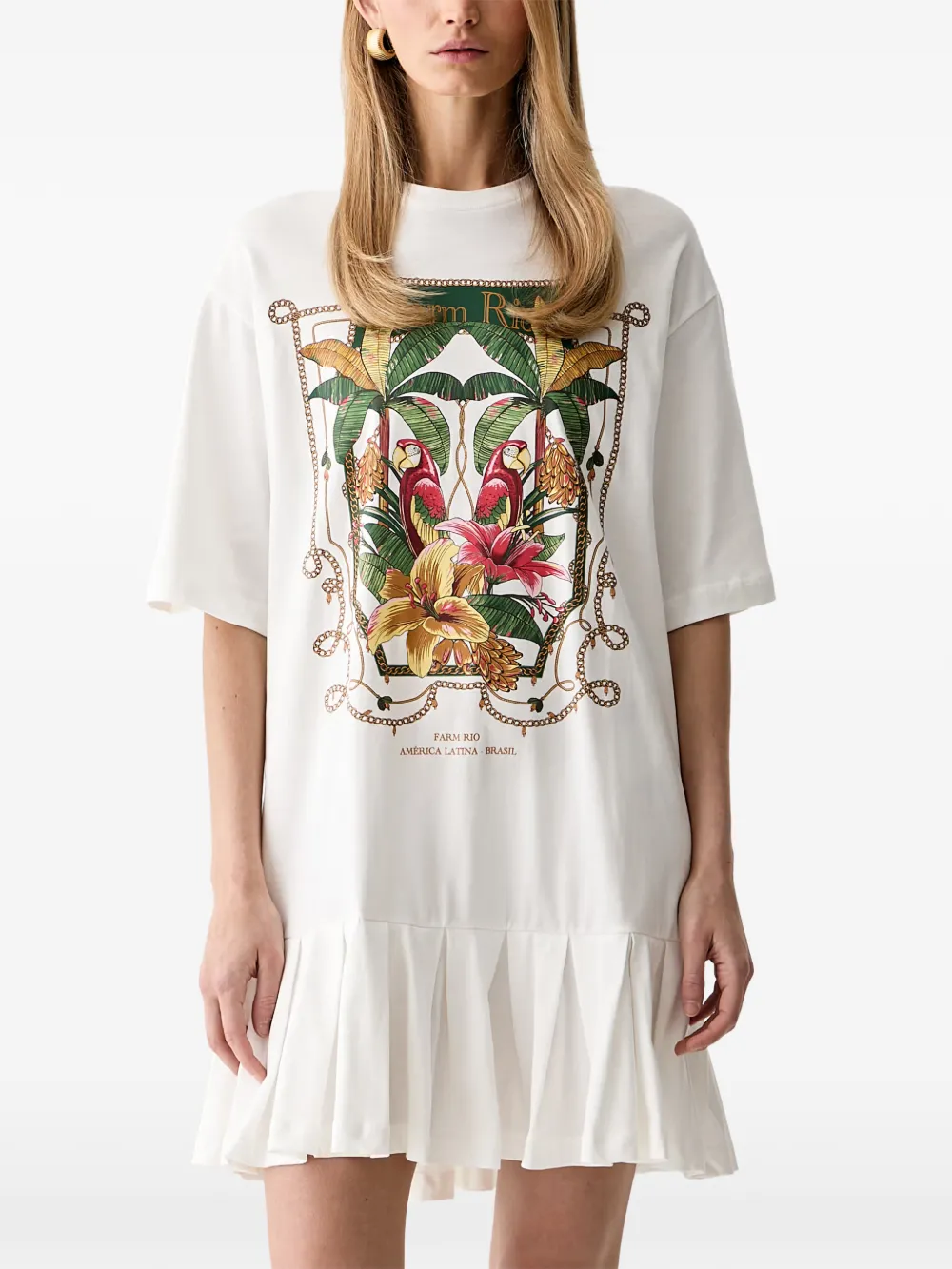 FARM Rio Tropical Royalty graphic-print mini dress
