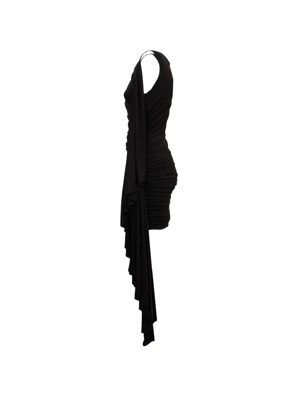 Alexander Wang Asymmetrische mini-jurk met ruches Zwart