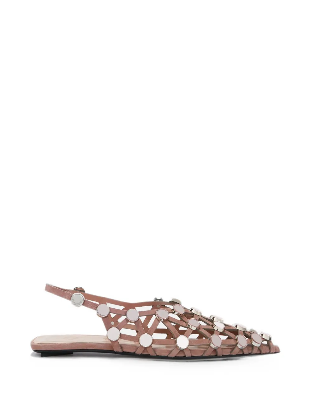 The Attico Grid embellished suede pumps - Rosa
