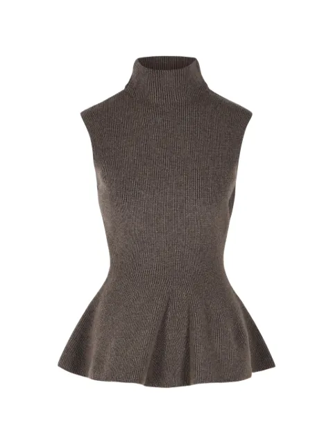 Róhe top Sculptural de canalé con peplum