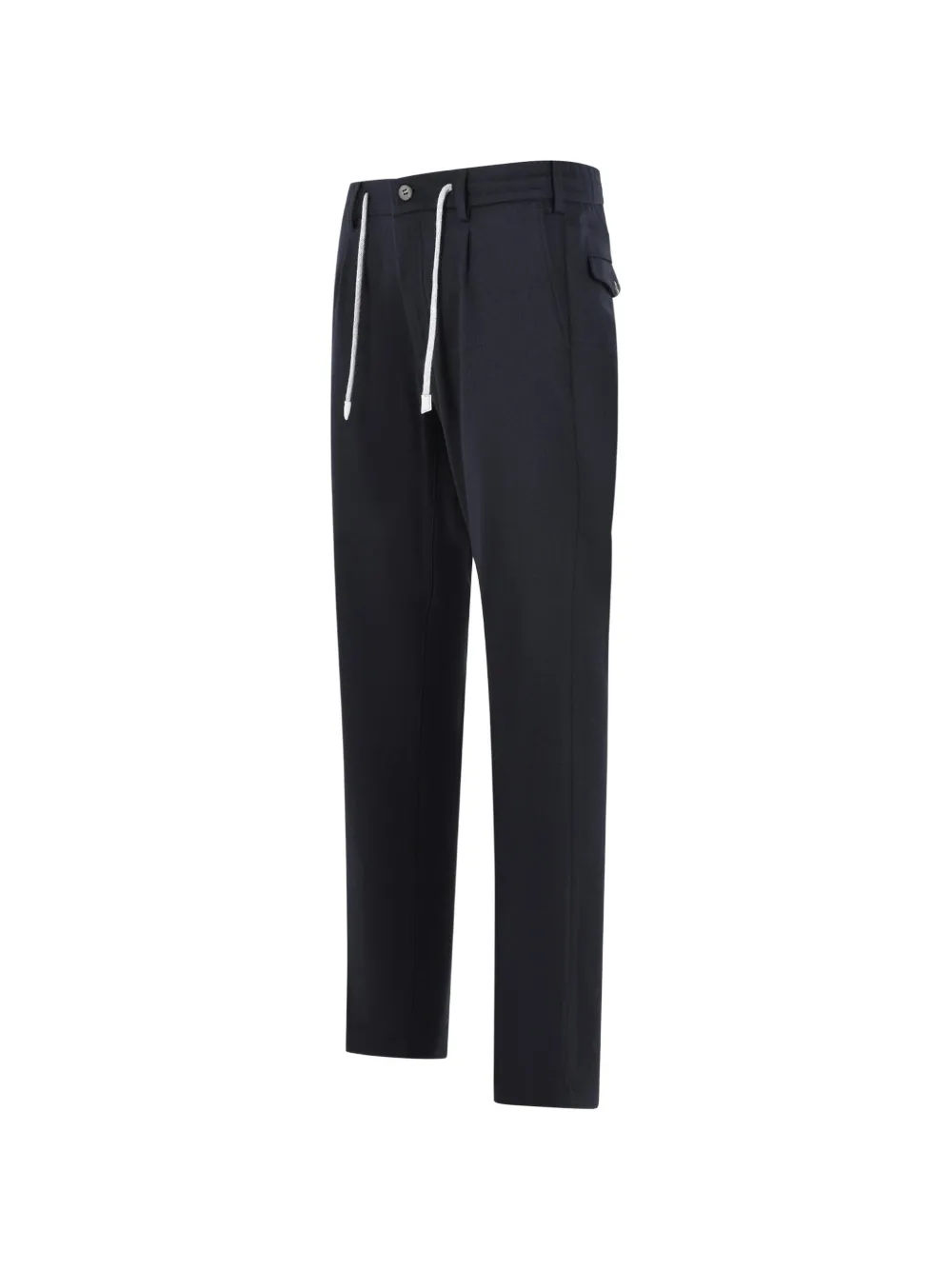 Eleventy Plooibroek met trekkoord Blauw