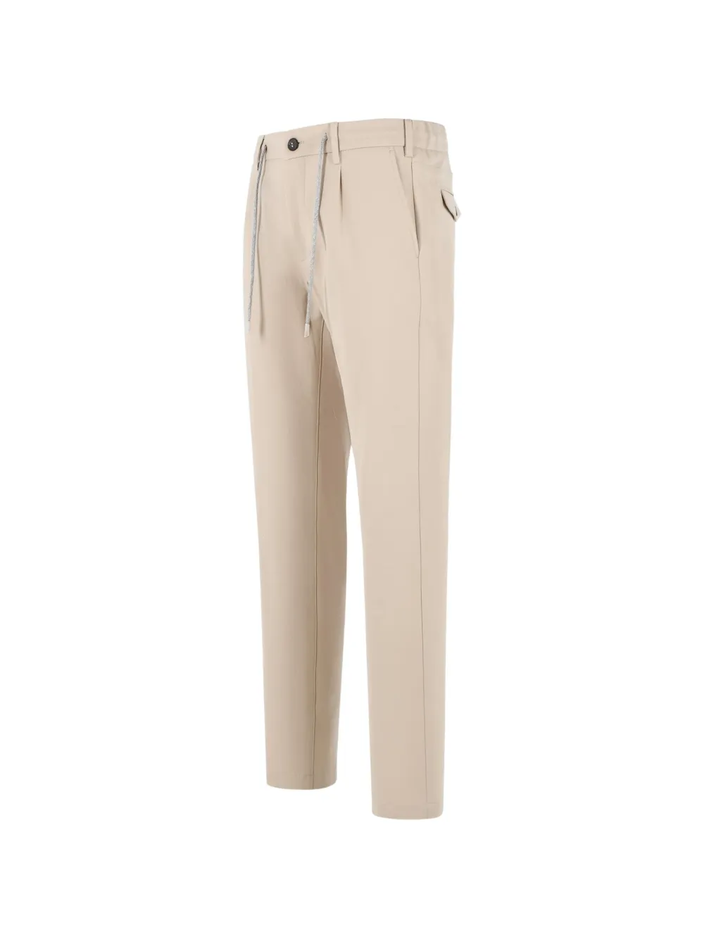 Eleventy Plooibroek met trekkoord Beige