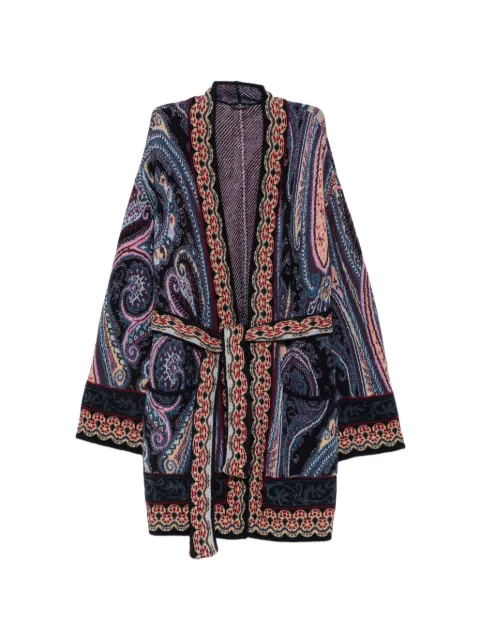 ETRO Paisley-print belted cardigan