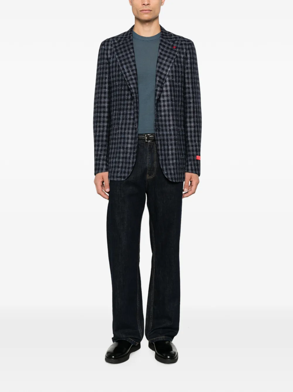 Canali Wollen trui met ronde hals Blauw
