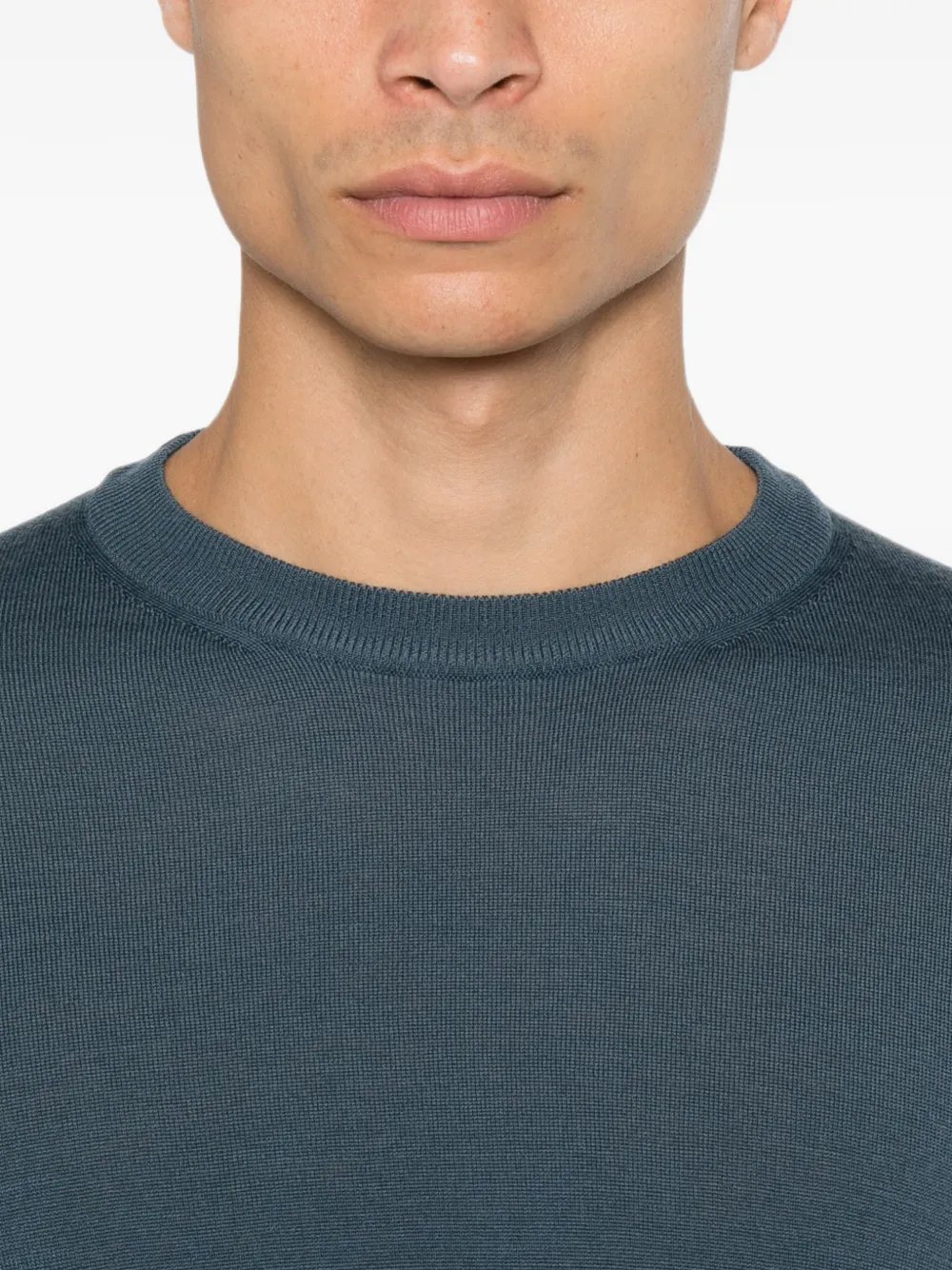 Canali Wollen trui met ronde hals Blauw