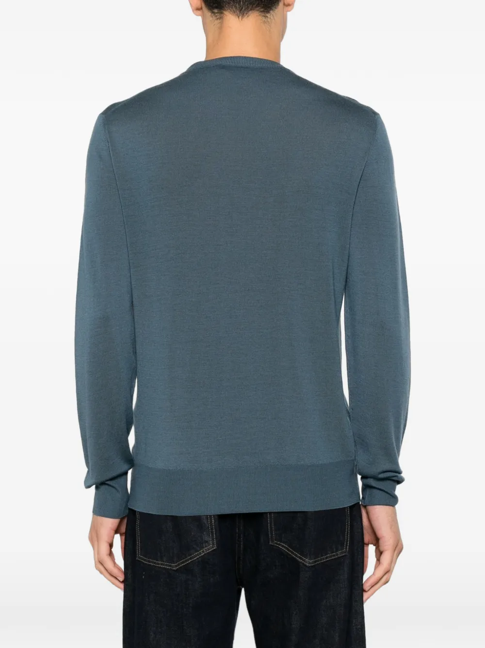 Canali Wollen trui met ronde hals Blauw