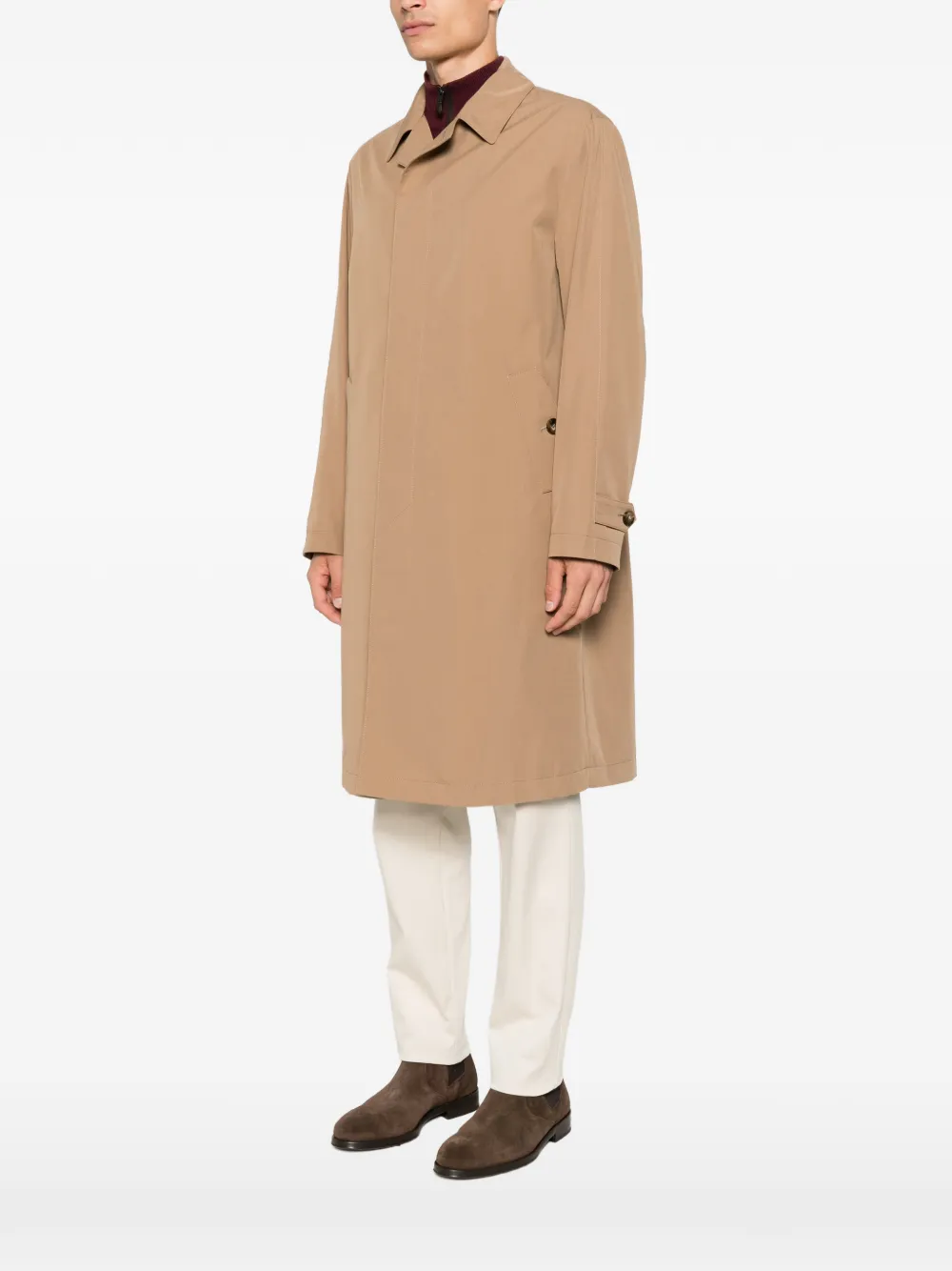 Canali Jack met knoopsluiting en stormklep Beige
