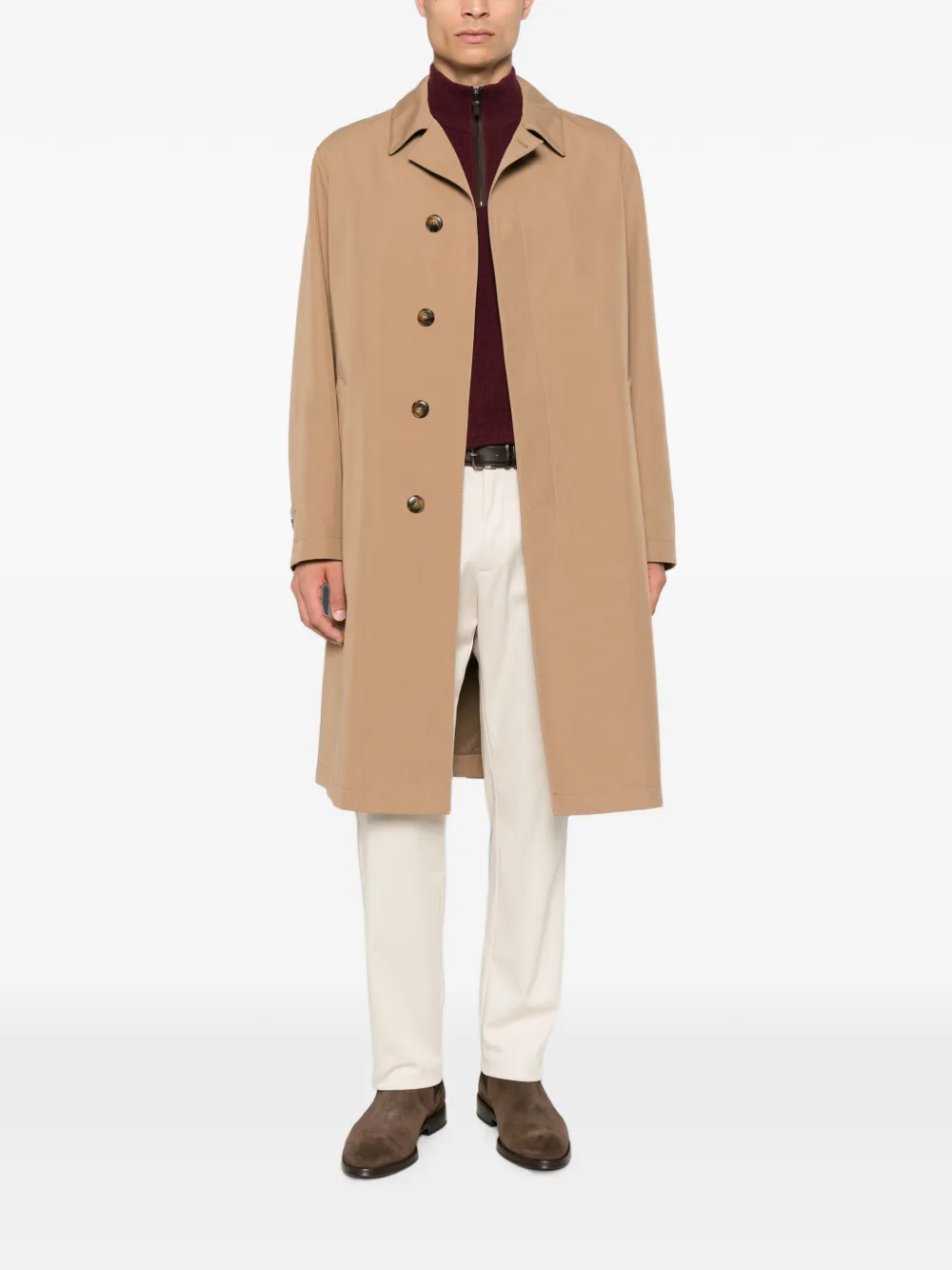 Canali Jack met knoopsluiting en stormklep Beige