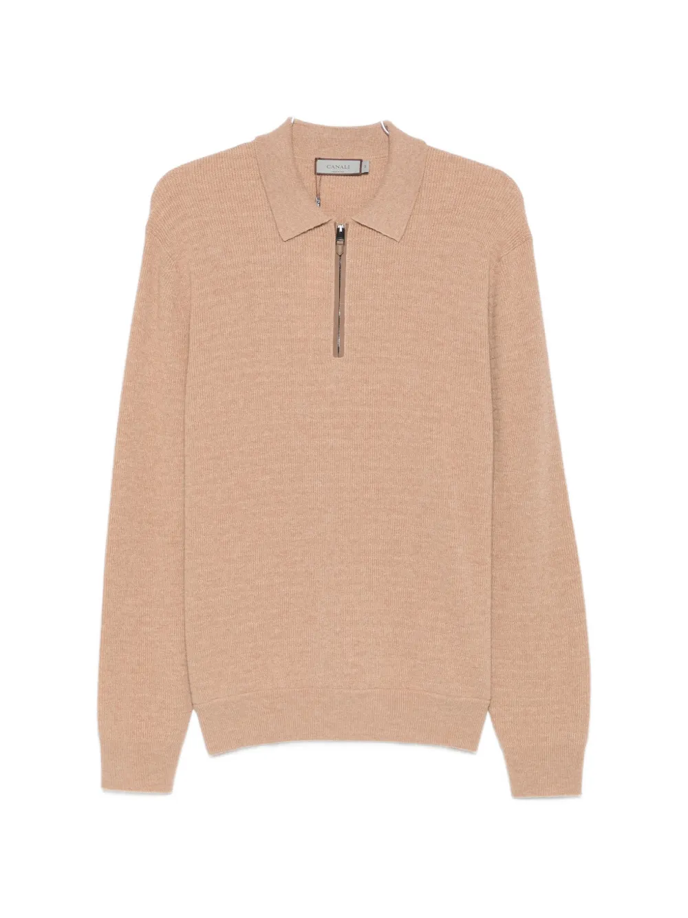 Canali half-zip polo shirt - Nude