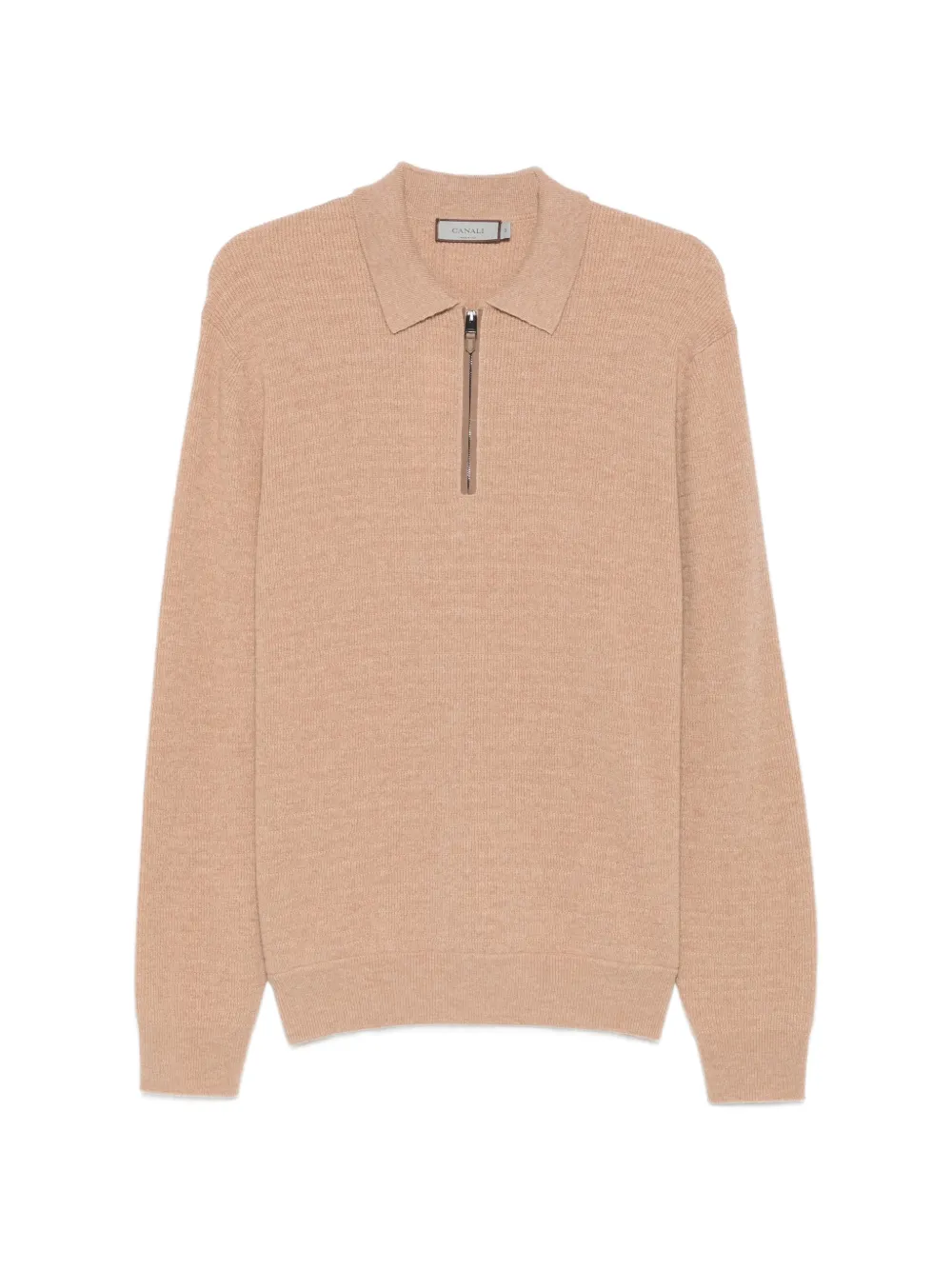 Canali half-zip polo shirt - Toni neutri