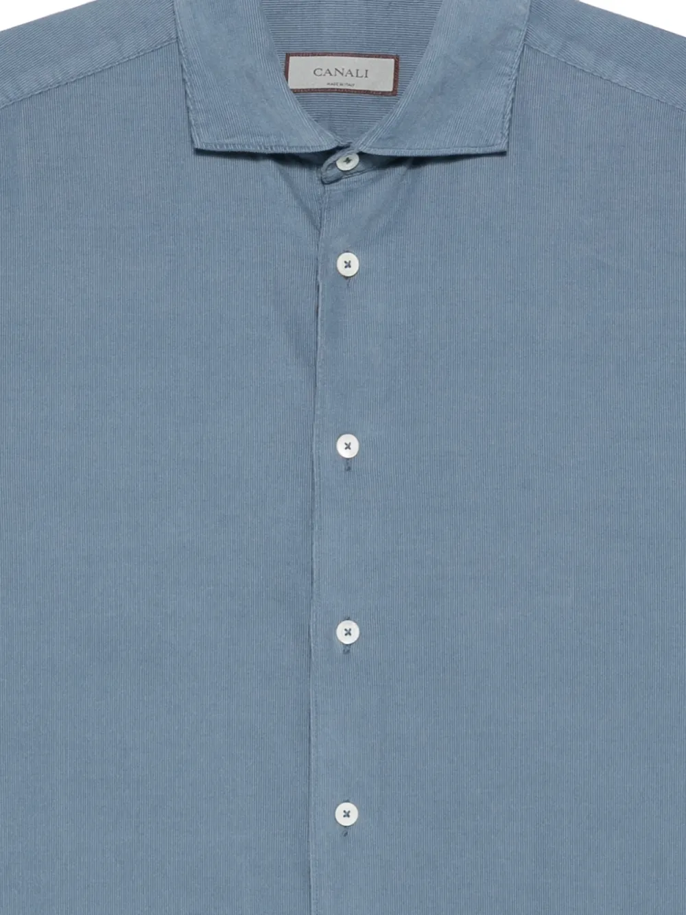 Canali Overhemd met ribfluwelen textuur en lange mouwen Blauw