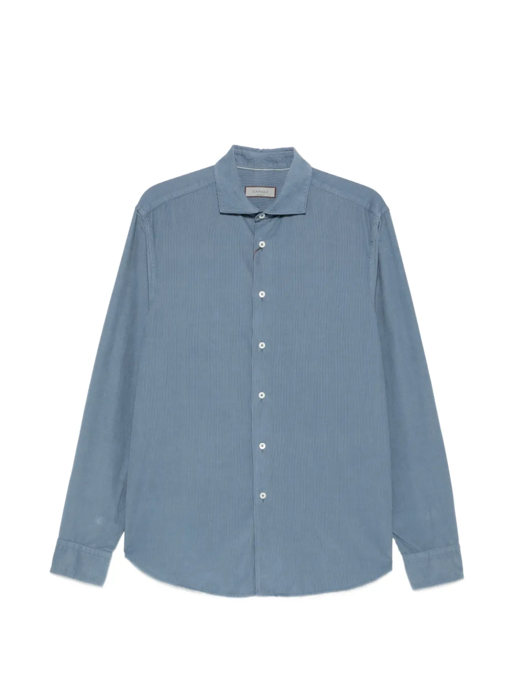 Canali corduroy-texture long-sleeve shirt - Blau