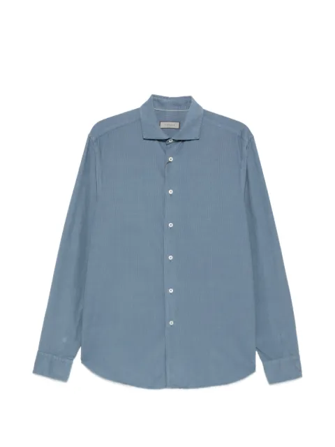 Canali corduroy-texture long-sleeve shirt