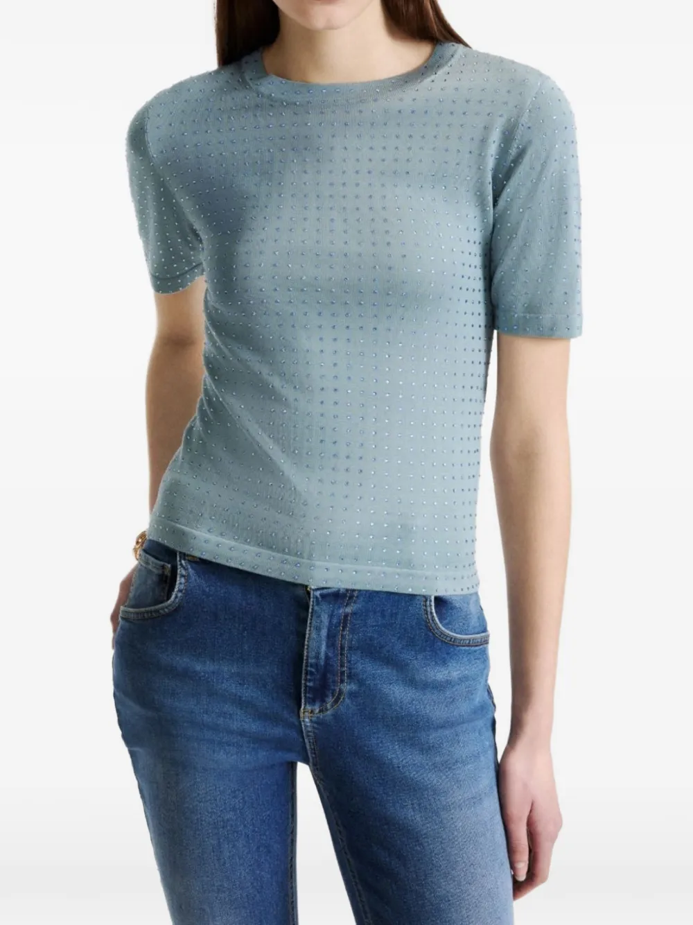 Marella T-shirt verfraaid met stras Blauw
