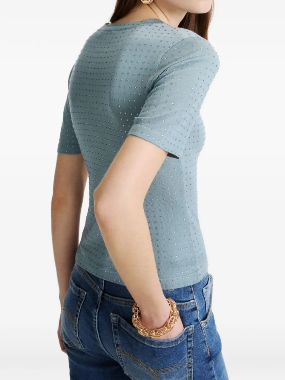 Marella T-shirt verfraaid met stras Blauw