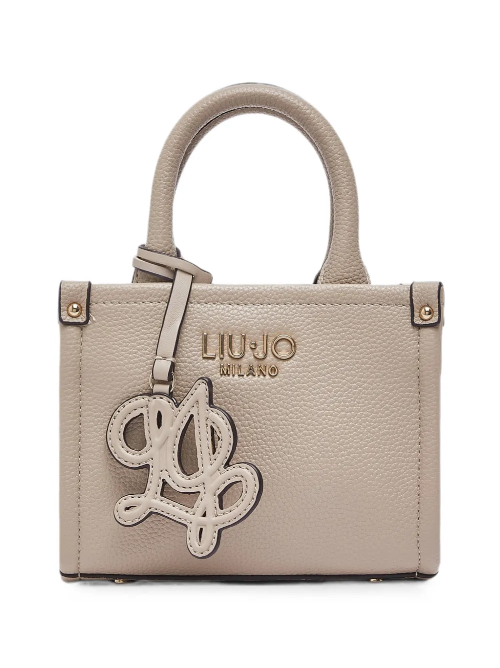 LIU JO mini bag with jacquard shoulder strap - Toni neutri