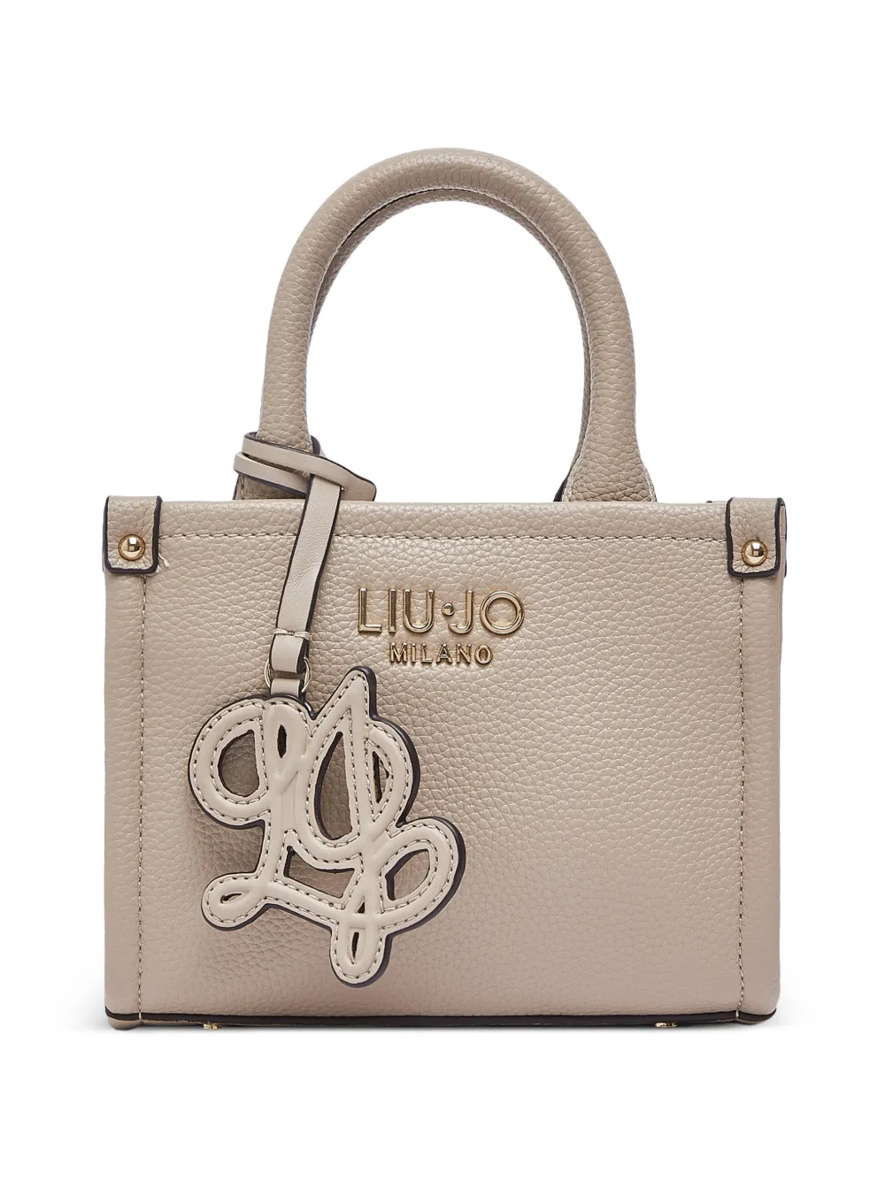 LIU JO mini bag with jacquard shoulder strap - Toni neutri