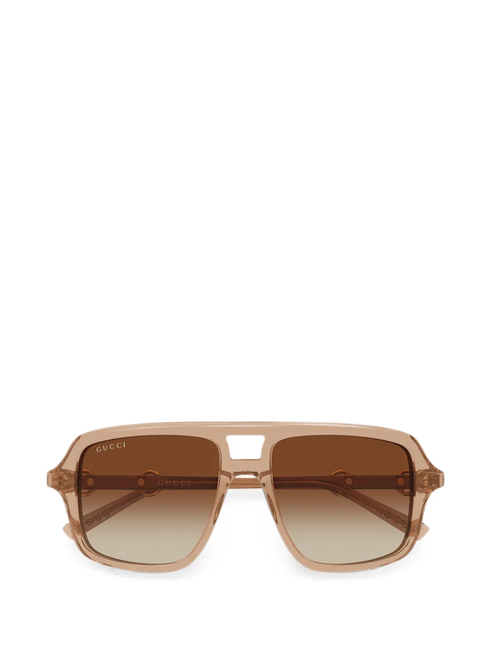 Gucci Eyewear Horsebit pilot-frame sunglasses - Nude