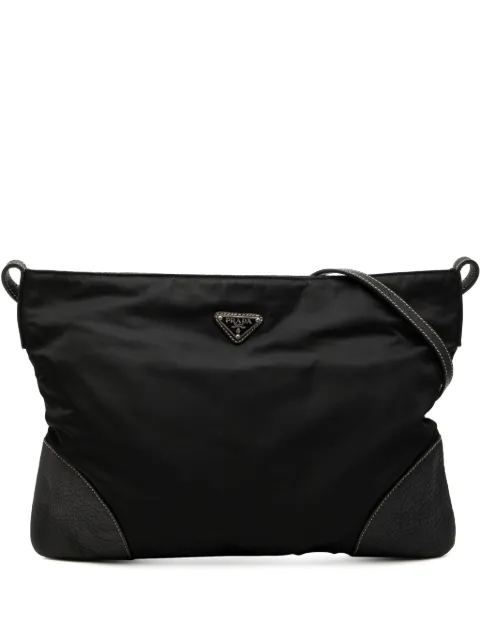Prada Pre-Owned 2013-2026 Vitello Daino Trimmed Tessuto Zip Top crossbody bag