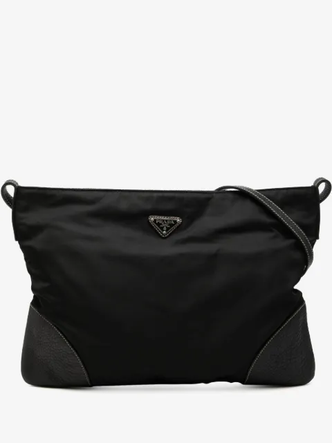 Prada Pre-Owned 2013-2026 Vitello Daino Trimmed Tessuto Zip Top crossbody bag