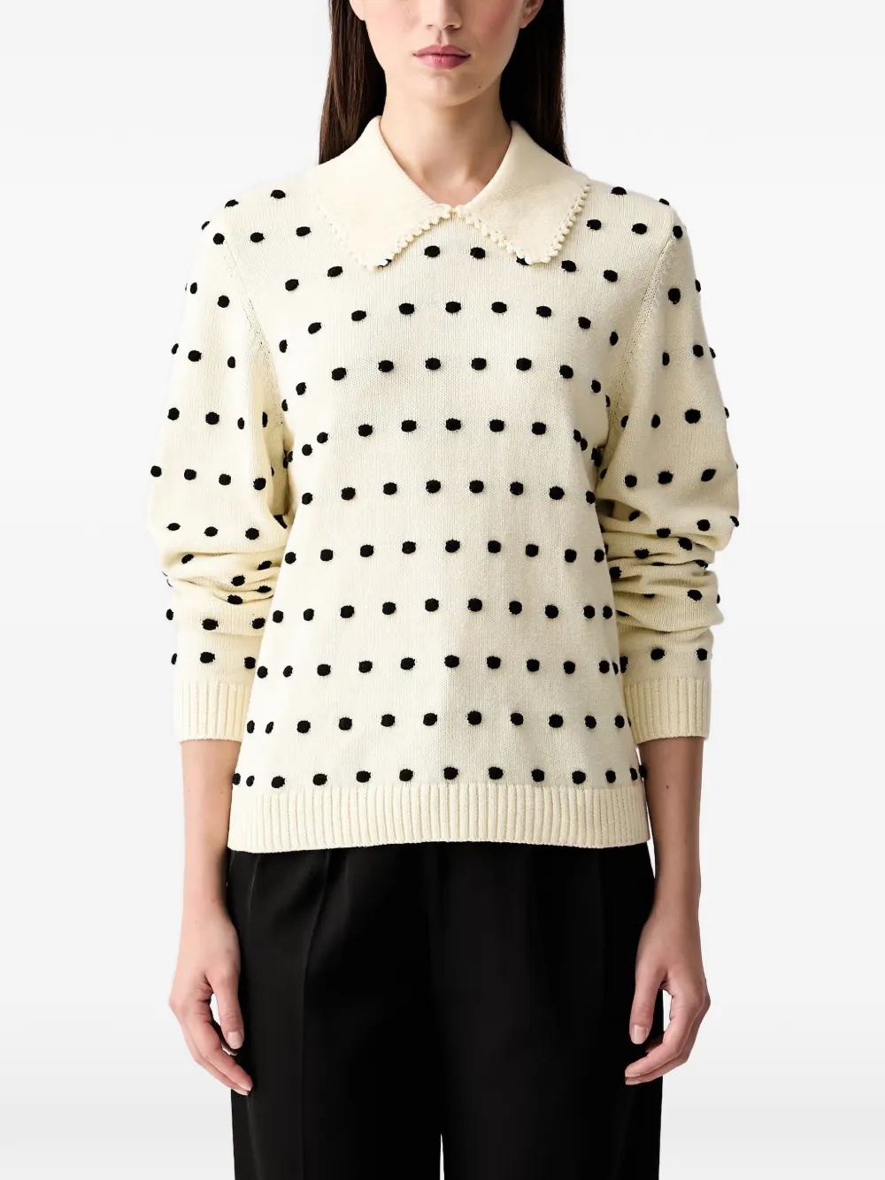Stine Goya polka-dot pom-pom sweater - Toni neutri