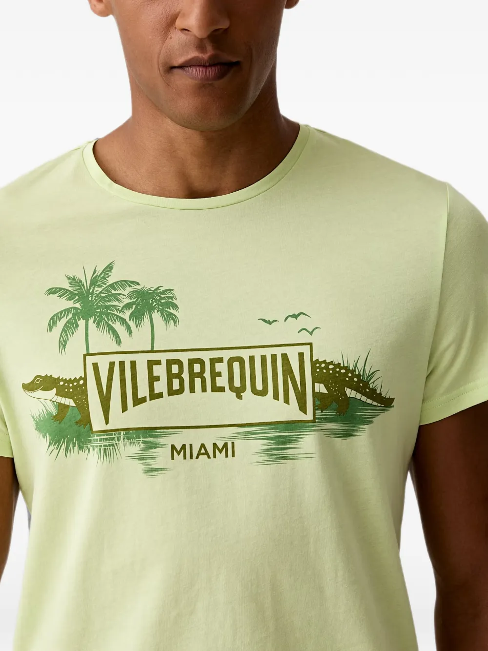 Vilebrequin Thom T-shirt met logo-print en korte mouwen Groen