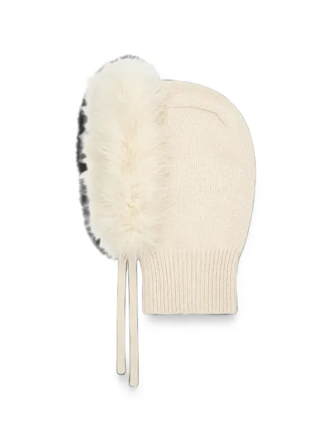 P.A.R.O.S.H. Lestat feather-trim knitted balaclava