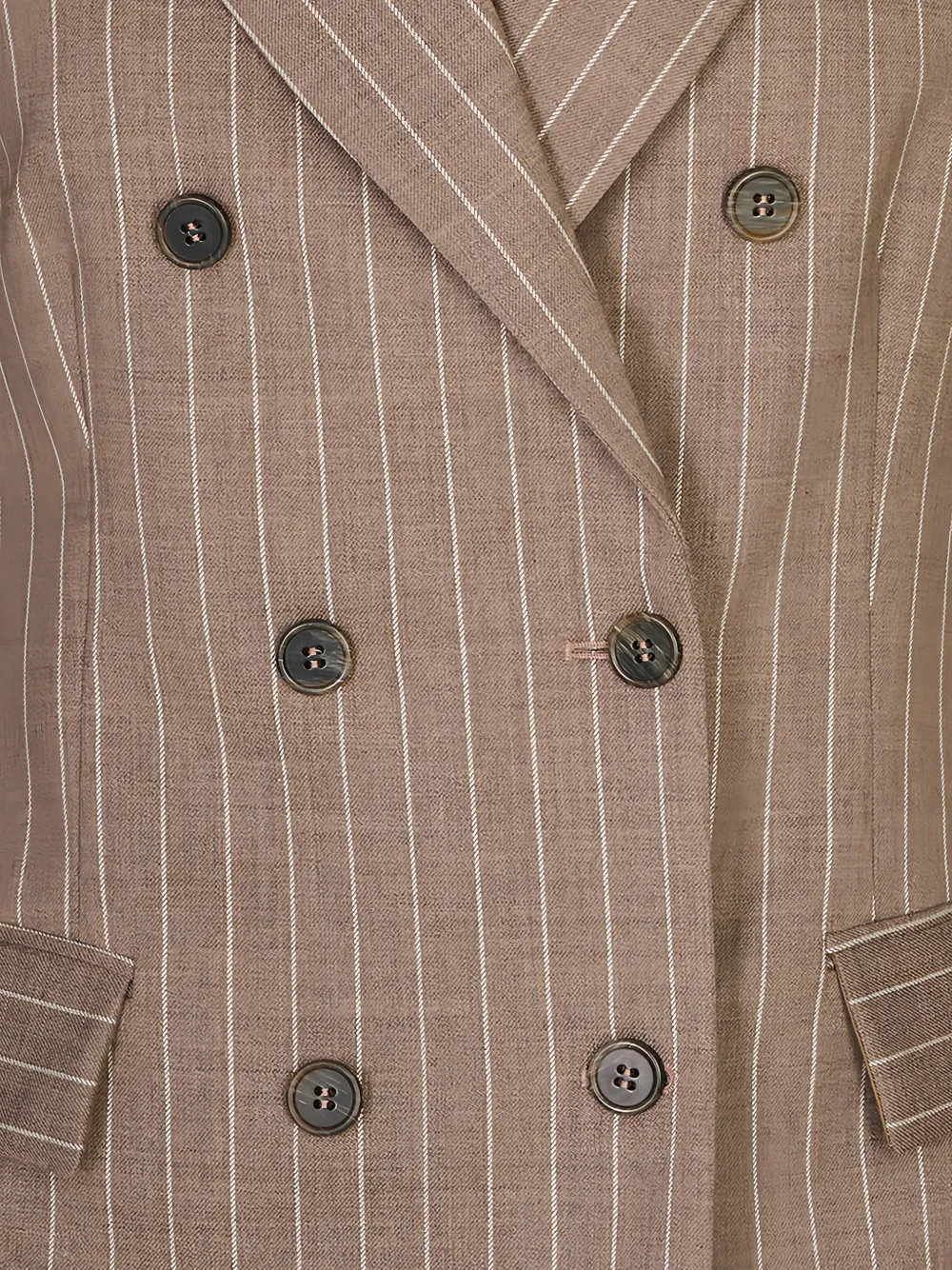 P.A.R.O.S.H. Blazer met krijtstreep en dubbele rij knopen Bruin