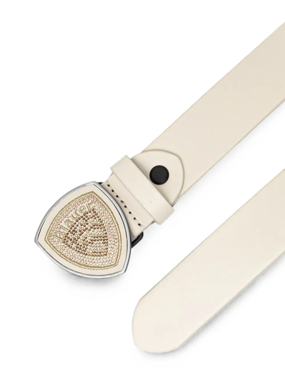 Blauer Riem verfraaid met kristallen en schildvormige gesp Beige