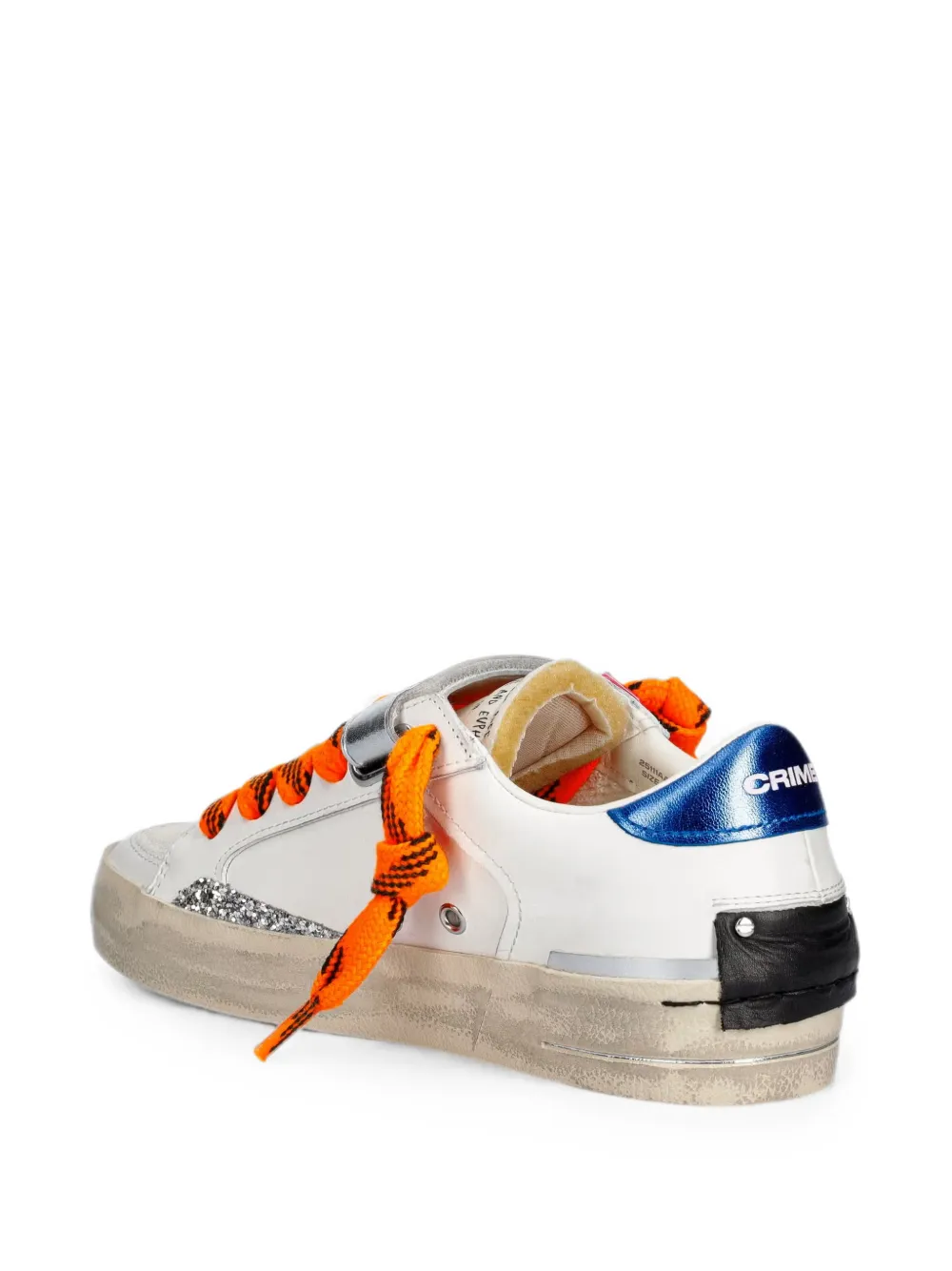 Crime London glitter-detail touch-strap sneakers Wit