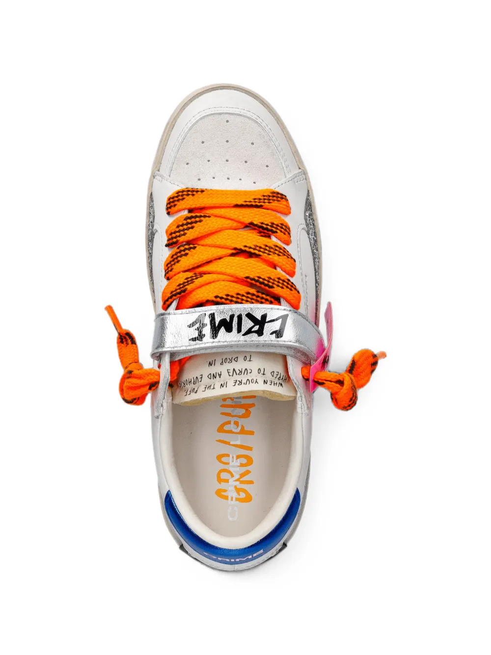Crime London glitter-detail touch-strap sneakers Wit