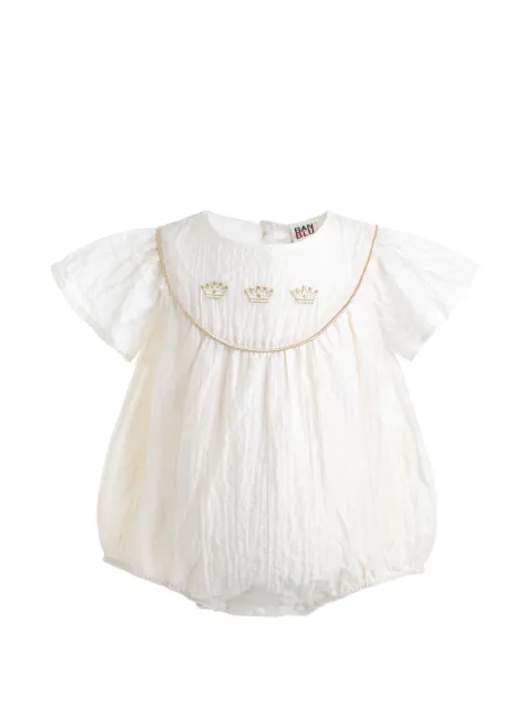 andBlue crown-embroidered romper
