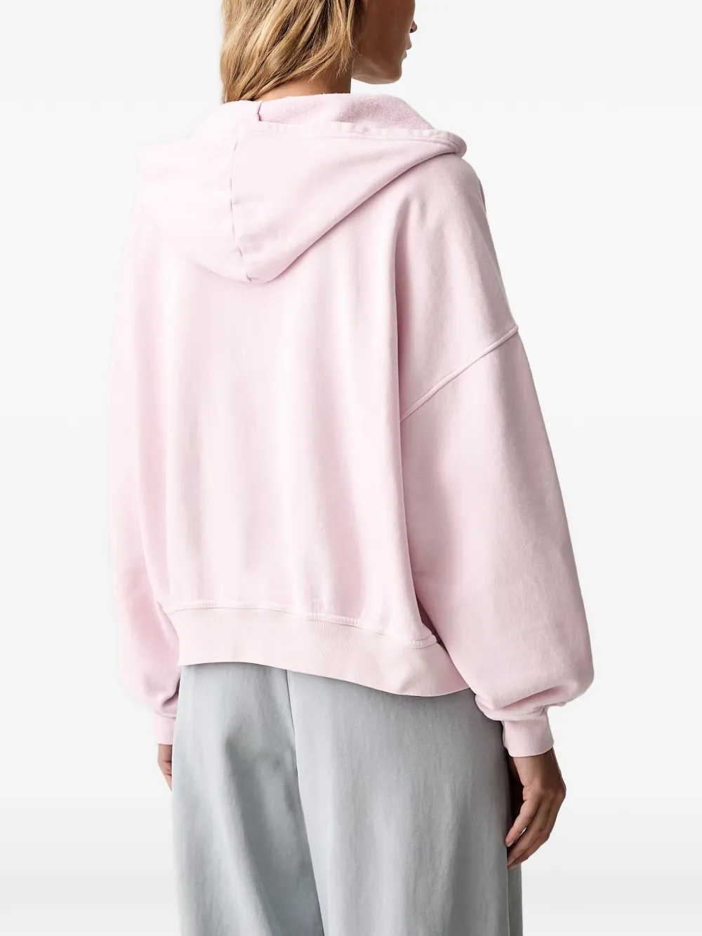 American Vintage Plizzy hoodie met buidelzak en logoprint Roze