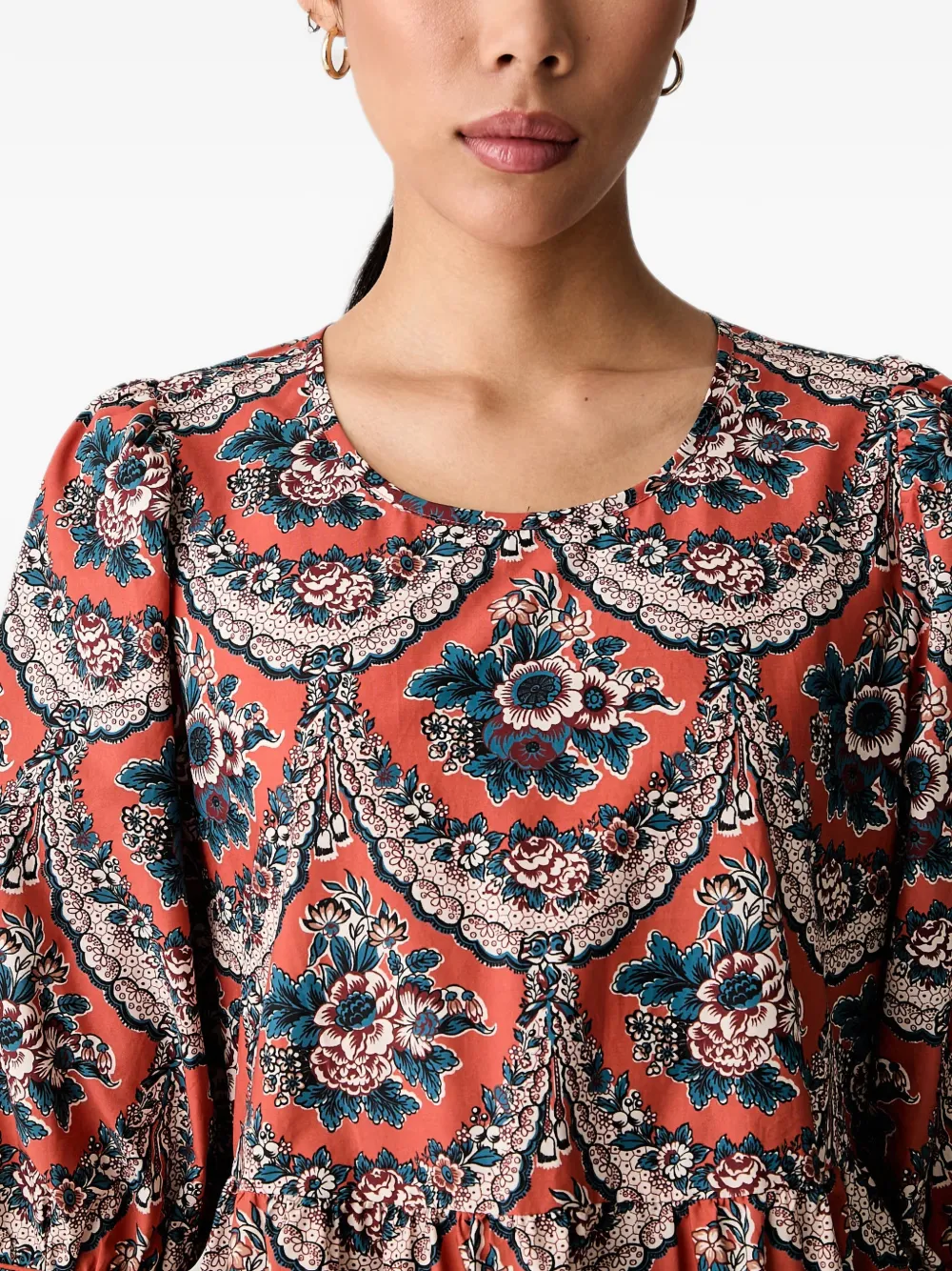 FARM Rio Gelaagde mini-jurk met bloemenprint Oranje