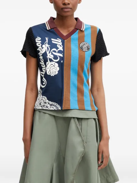 Andersson Bell polo a rayas con diseño patchwork