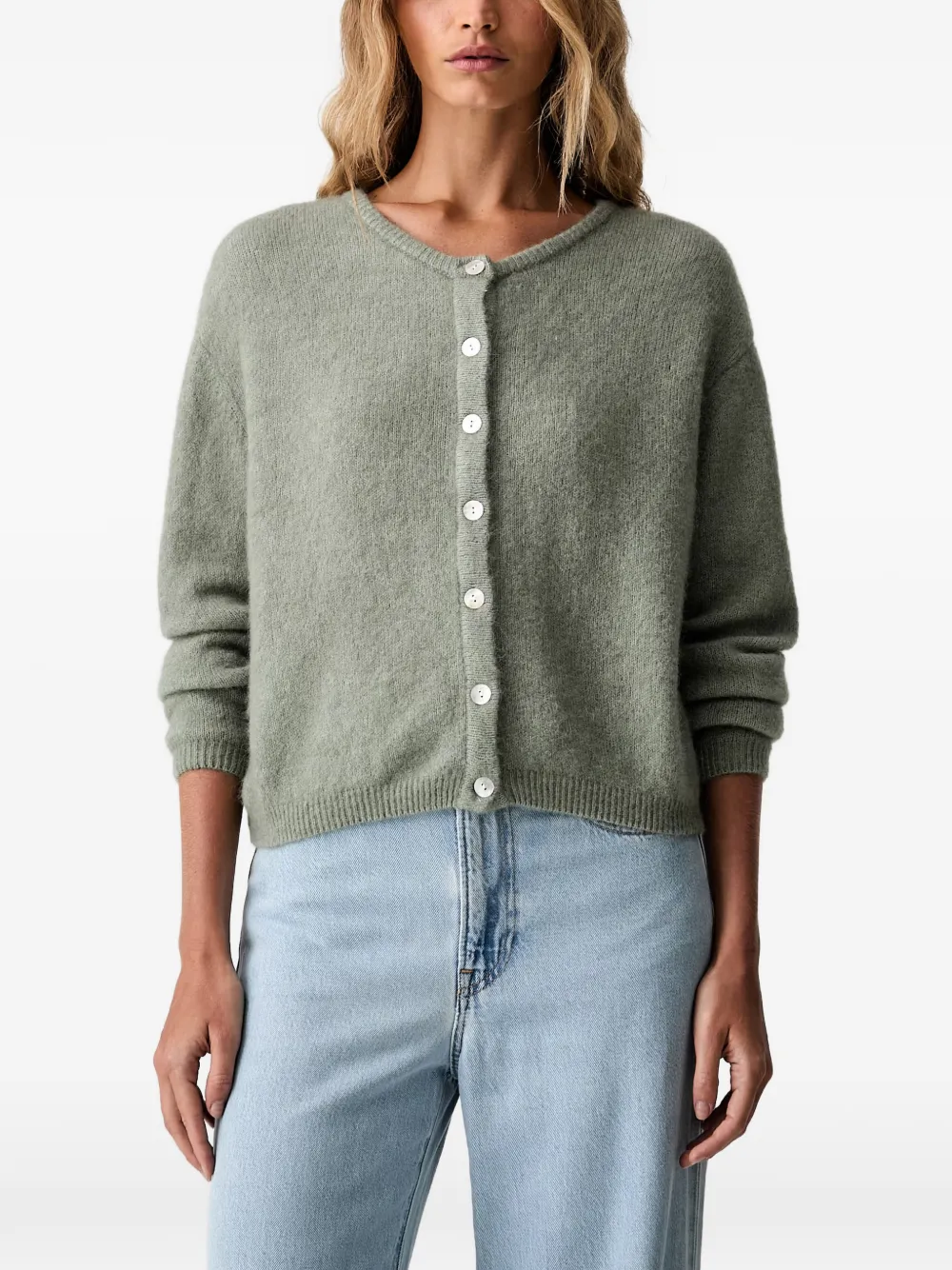 American Vintage Vitow button-up knitted cardigan - Verde