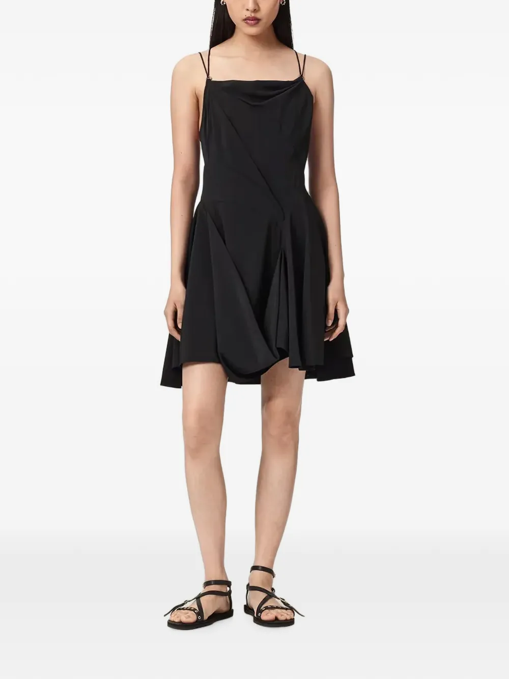 AllSaints Claire draped mini dress - Nero