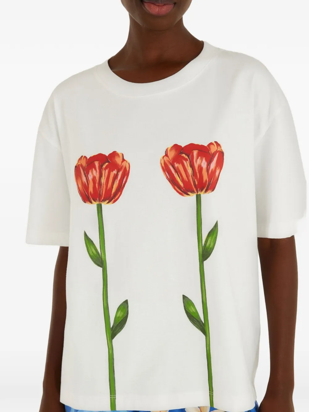 FARM Rio T-shirt met tulpprint Wit