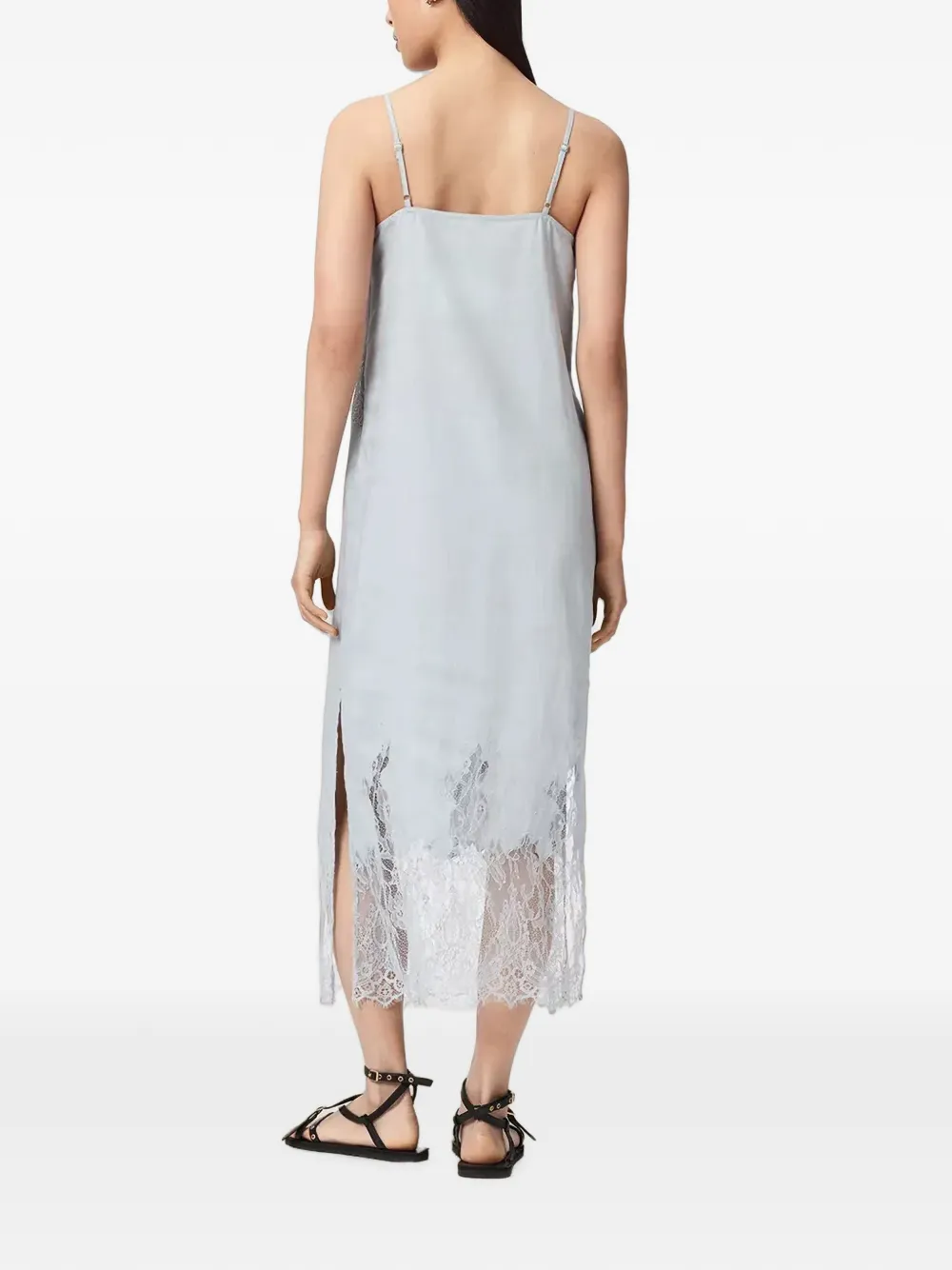 AllSaints Samia linnen midi-jurk Blauw