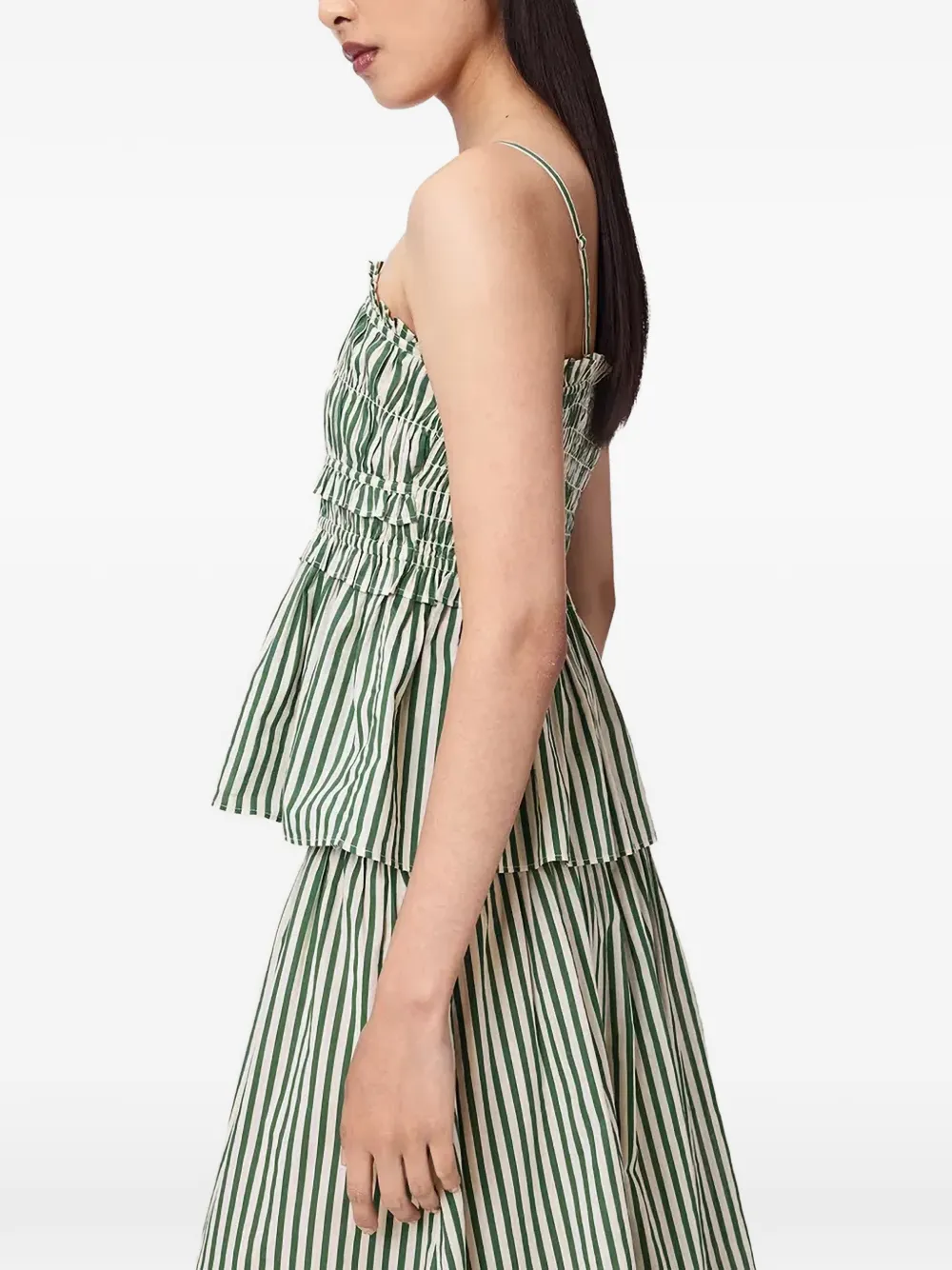 AllSaints Kali striped cotton top Wit