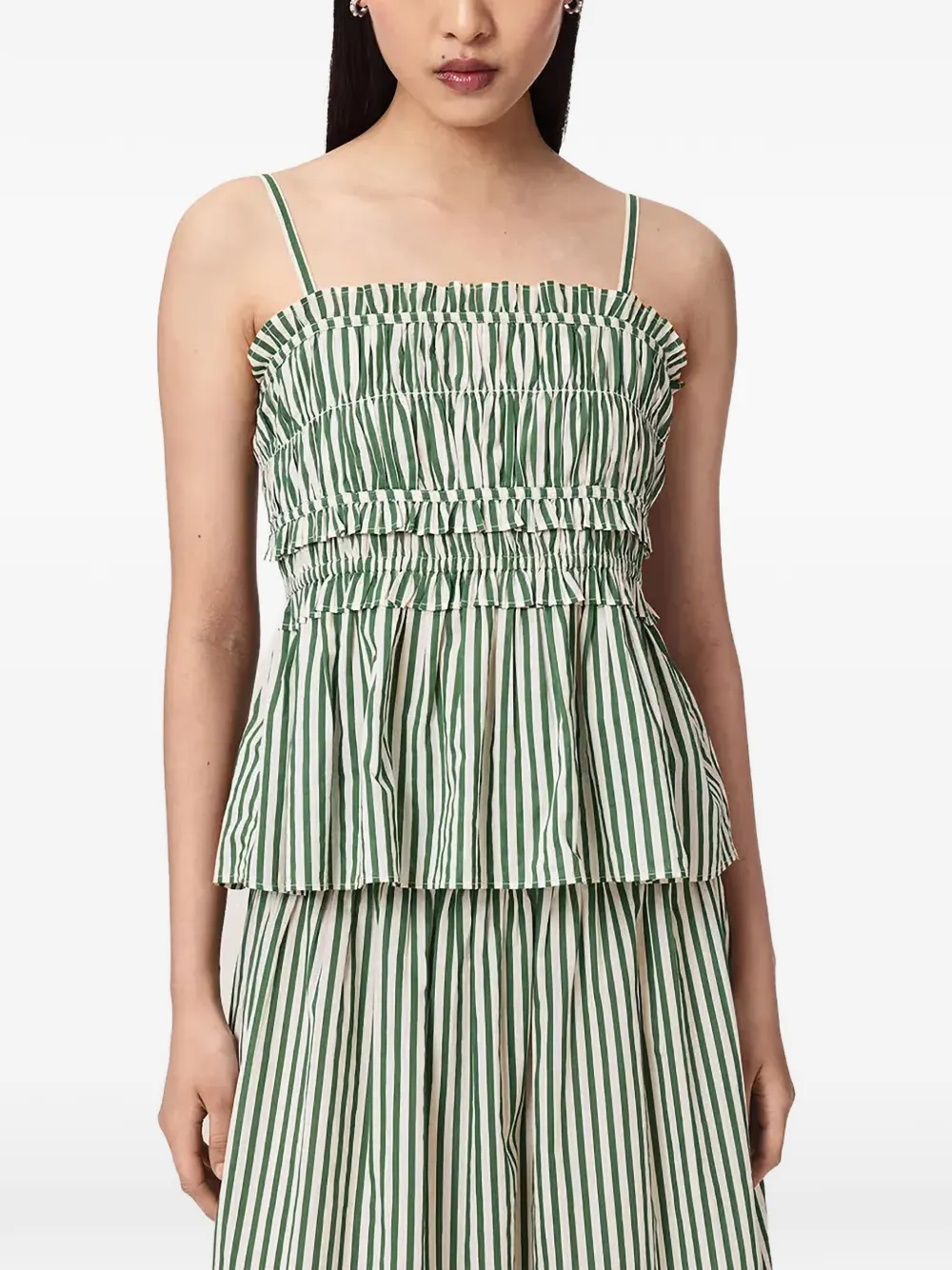 AllSaints Kali striped cotton top - Weiß