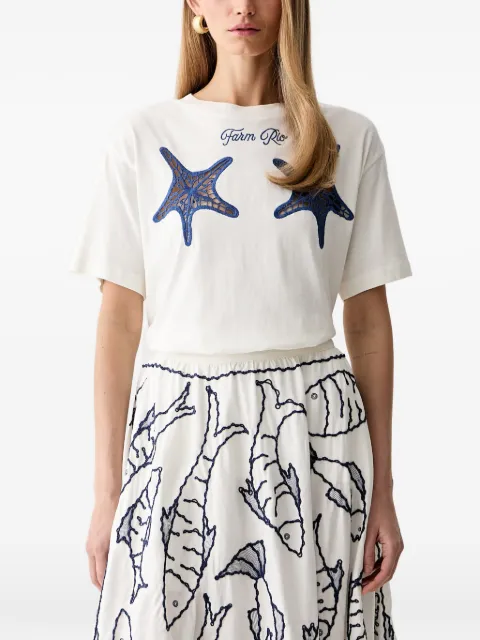 FARM Rio starfish-motif embroidered T-shirt