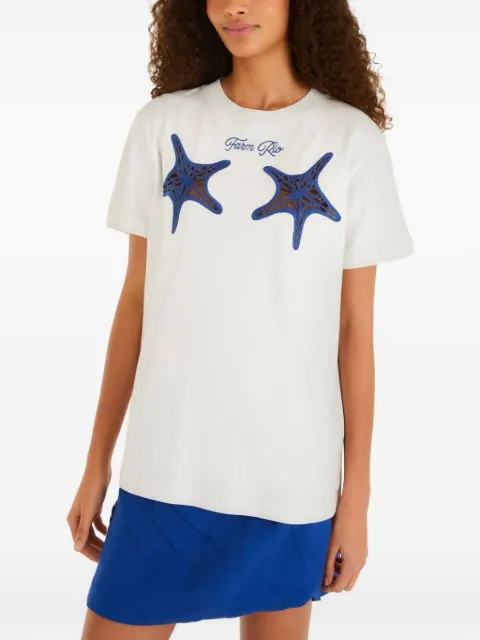 FARM Rio starfish-motif embroidered T-shirt