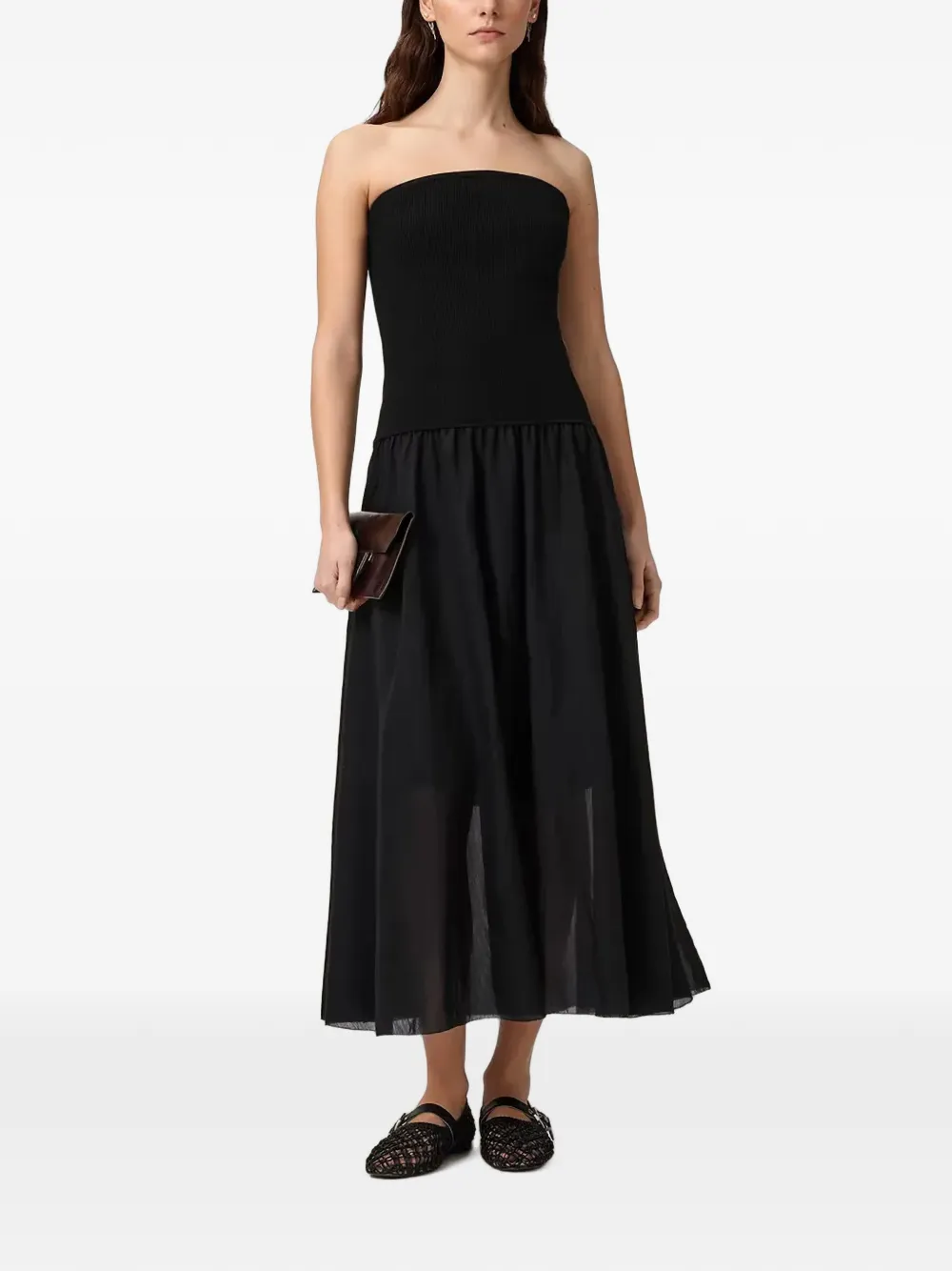 AllSaints Tegan midi-jurk Zwart