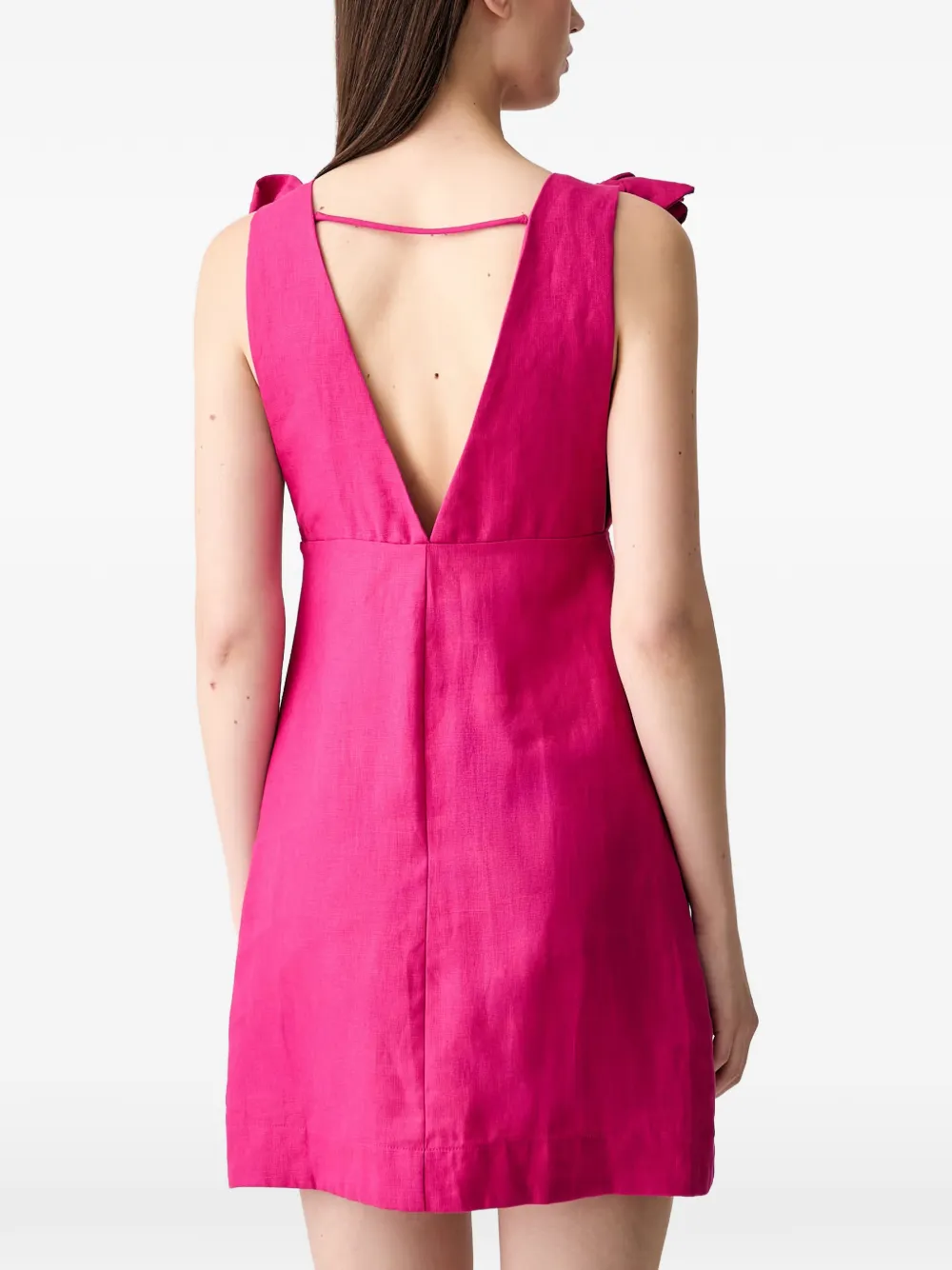 FARM Rio Mouwloze mini-jurk en bloemen-applicatie Roze