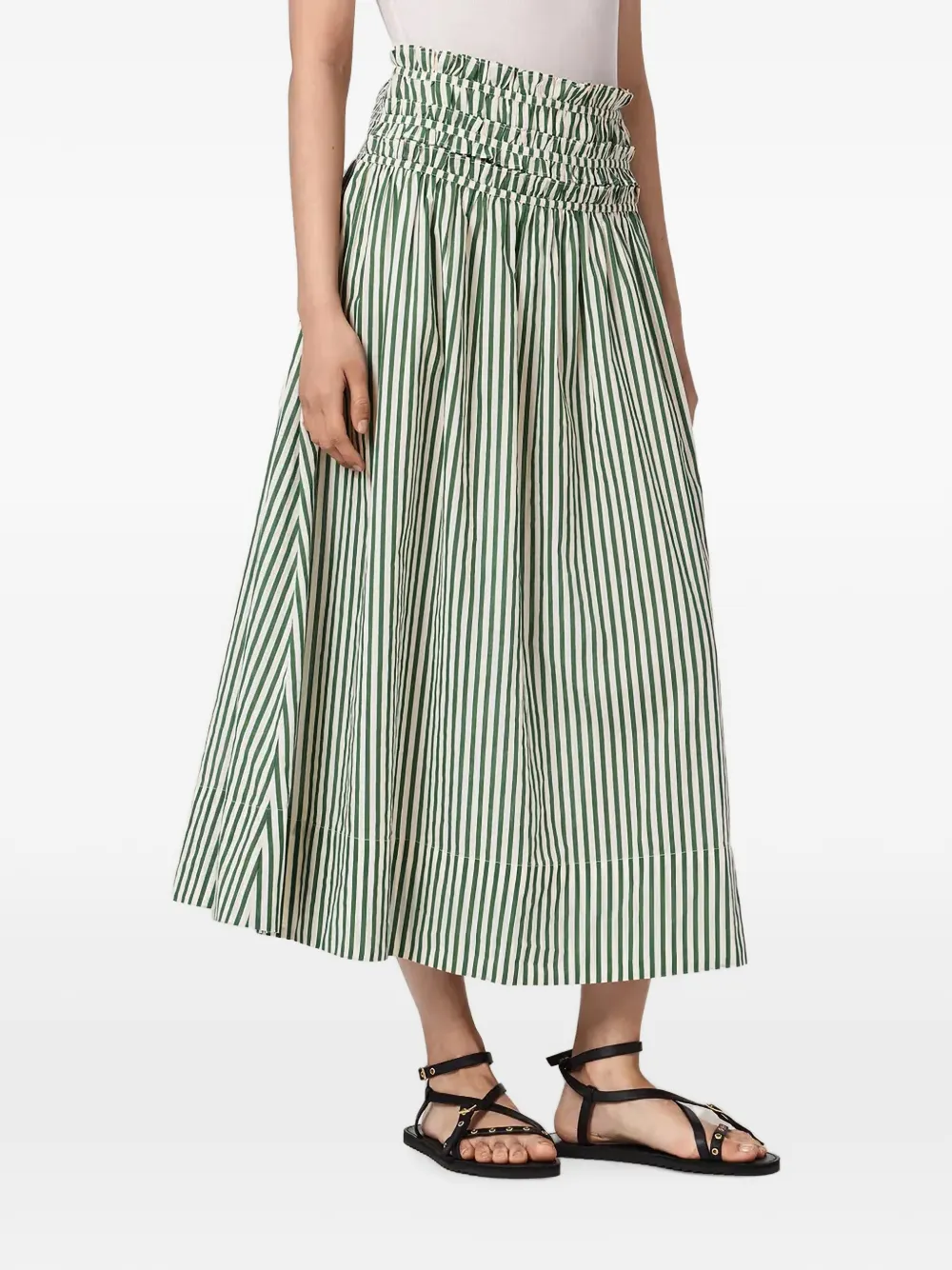 AllSaints Kali midi-rok met A-lijn Wit