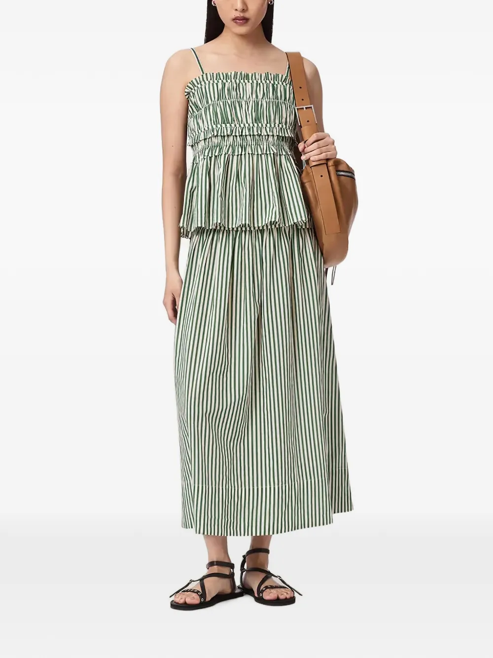 AllSaints Kali midi-rok met A-lijn Wit